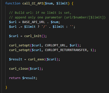 call api function